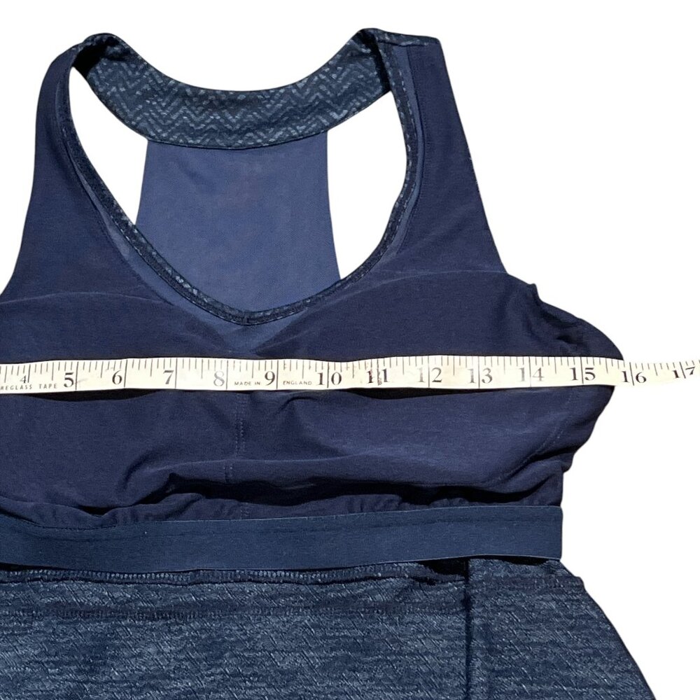 MONDETTA Dress Size Medium Blue Racerback Built in Bra with Inserts Nice Pattern - Picture 11 of 13